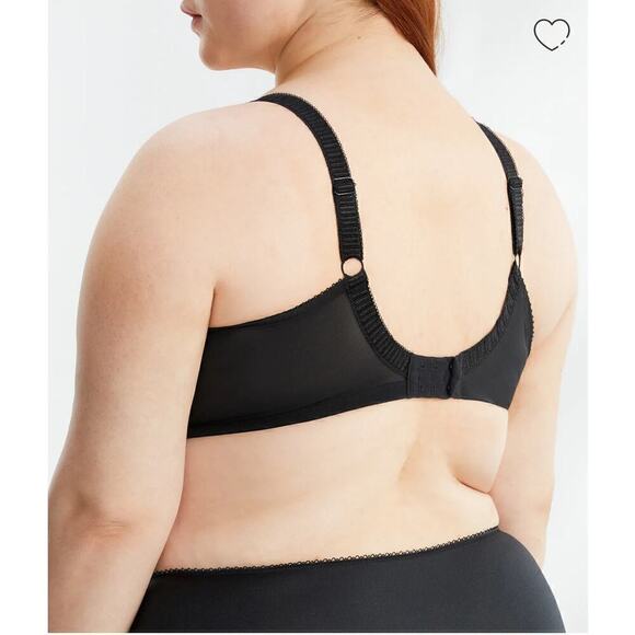 Elomi Cate Side Support Lace Unlined Unwired Bra 46DD Black - Picture 5 of 9